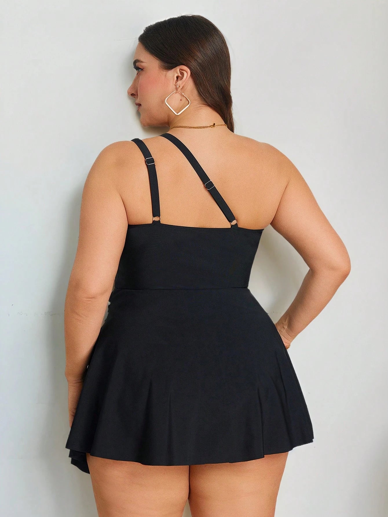 Slaydiva 2026 New Summer Holiday Asymmetric Design Orange Flattering One-Piece Dress, Plus Size Beach Beach Vacation Holiday Party Holiday Vacation Casual