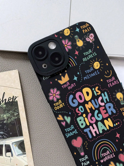 Slogan Elements Cute Black Fashion Phone Cases Shockproof 1PC Colorful Hot Air Balloon Butterfly Print Perforated Cat Eye Anti-Slip Phone Case Compatible With Iphone 11/12/13/14/15 Pro Max Waterproof
