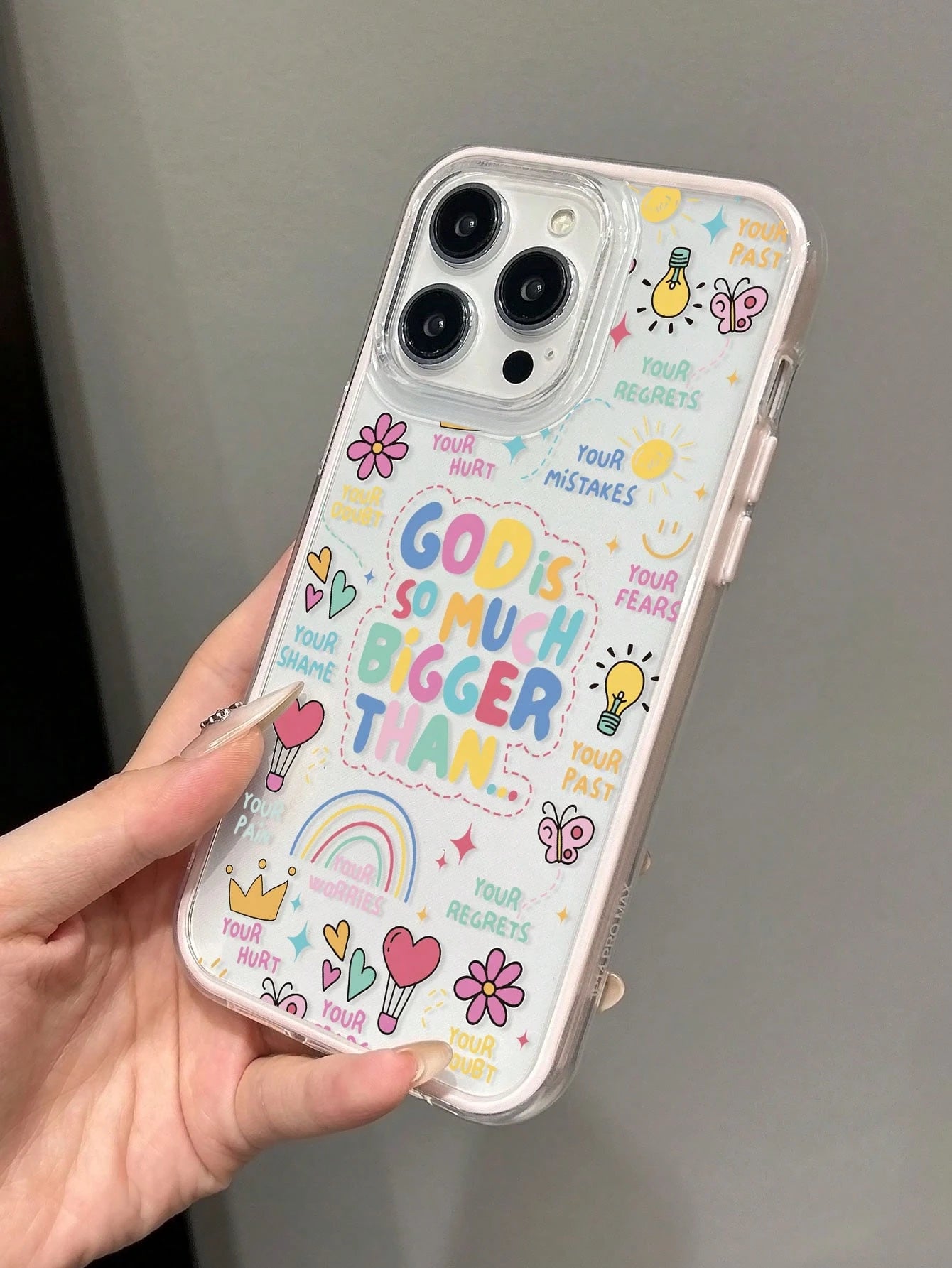 Slogan Elements Cute Black Fashion Phone Cases Shockproof 1PC Colorful Hot Air Balloon Butterfly Print Perforated Cat Eye Anti-Slip Phone Case Compatible With Iphone 11/12/13/14/15 Pro Max Waterproof