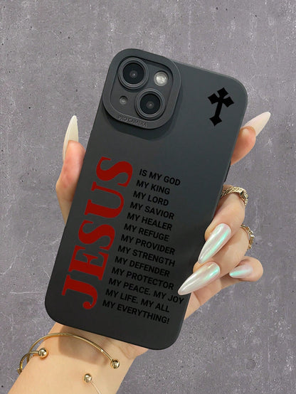 Slogan Pattern Liquid Silicone Phone Case, Full Body Protection, Shockproof And Anti-Drop, TPU Soft Material, Compatible With IPhone 11/12/13/14/15/15 Pro/15 Plus/15 Pro Max/7 Plus/8 Plus/X/Xs Max/Xr