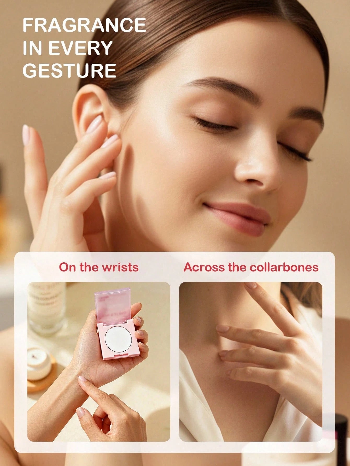 Slow Sunday Solid Perfume (Velvet Cherry), Long-Lasting Fragrance, Mini Perfume, Romantic & Charming, Floral Fruity, Daily Commute & Vacation, Non-Alcoholic, Travel-Friendly, K Beauty, Ideal For Part
