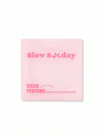 Slow Sunday Solid Perfume (Velvet Cherry), Long-Lasting Fragrance, Mini Perfume, Romantic & Charming, Floral Fruity, Daily Commute & Vacation, Non-Alcoholic, Travel-Friendly, K Beauty, Ideal For Part