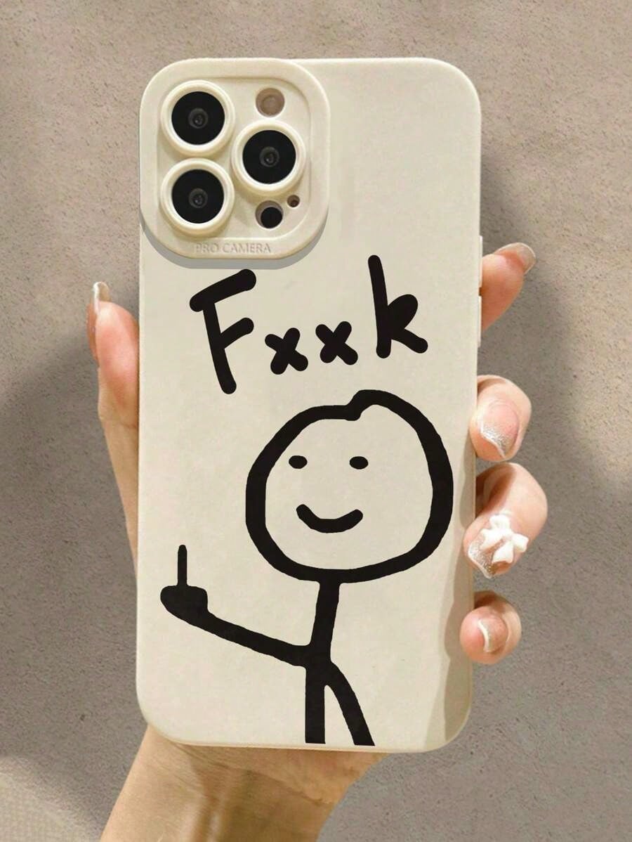 Smiling Face Painted Anti-Drop Perforated Black Minimalist Protective Phone Case Compatible With 16/15 XR/7/8/16 ProMax/13 Case/ 15 ProMax/12 ProMax/13 ProMax/14 ProMax 13 14 11 12P14 Women P11 Soft
