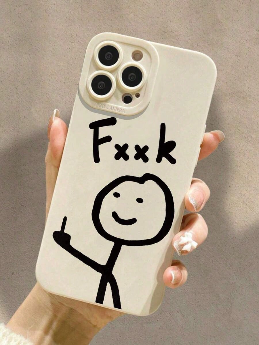 Smiling Face Painted Anti-Drop Perforated Black Minimalist Protective Phone Case Compatible With 16/15 XR/7/8/16 ProMax/13 Case/ 15 ProMax/12 ProMax/13 ProMax/14 ProMax 13 14 11 12P14 Women P11 Soft