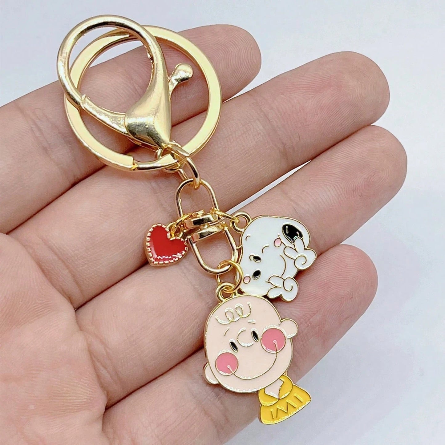 SNOOPY 12/8/4/2/1pcs Cute Cartoon Snoopy Alloy Keychain, Student Couple Gift, Bag Charm, Key Ring, Backpack Pendant