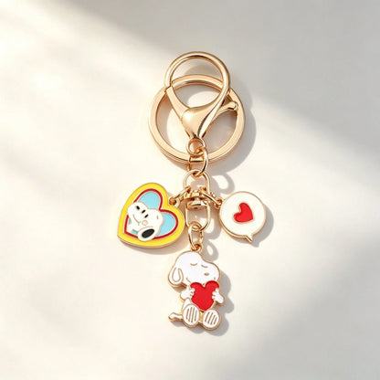 SNOOPY 12/8/4/2/1pcs Cute Cartoon Snoopy Alloy Keychain, Student Couple Gift, Bag Charm, Key Ring, Backpack Pendant