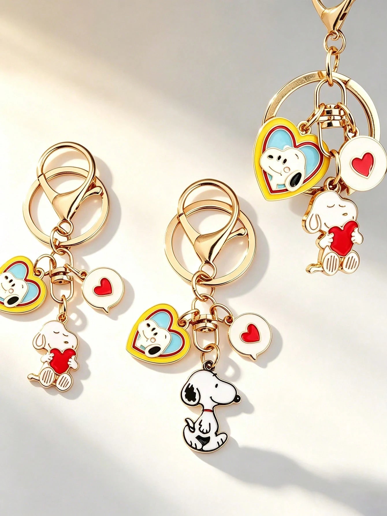 SNOOPY 12/8/4/2/1pcs Cute Cartoon Snoopy Alloy Keychain, Student Couple Gift, Bag Charm, Key Ring, Backpack Pendant