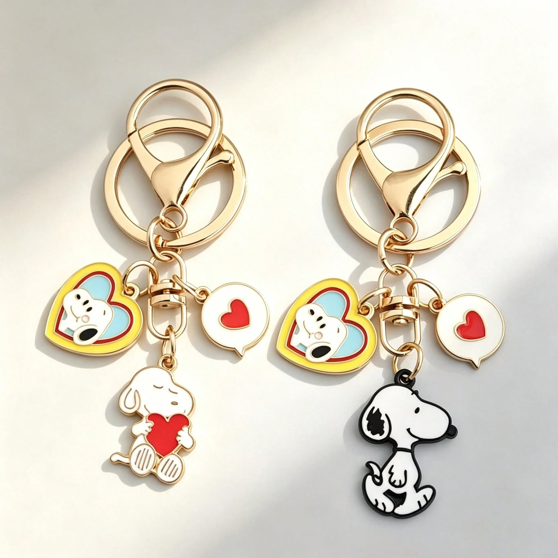 SNOOPY 12/8/4/2/1pcs Cute Cartoon Snoopy Alloy Keychain, Student Couple Gift, Bag Charm, Key Ring, Backpack Pendant
