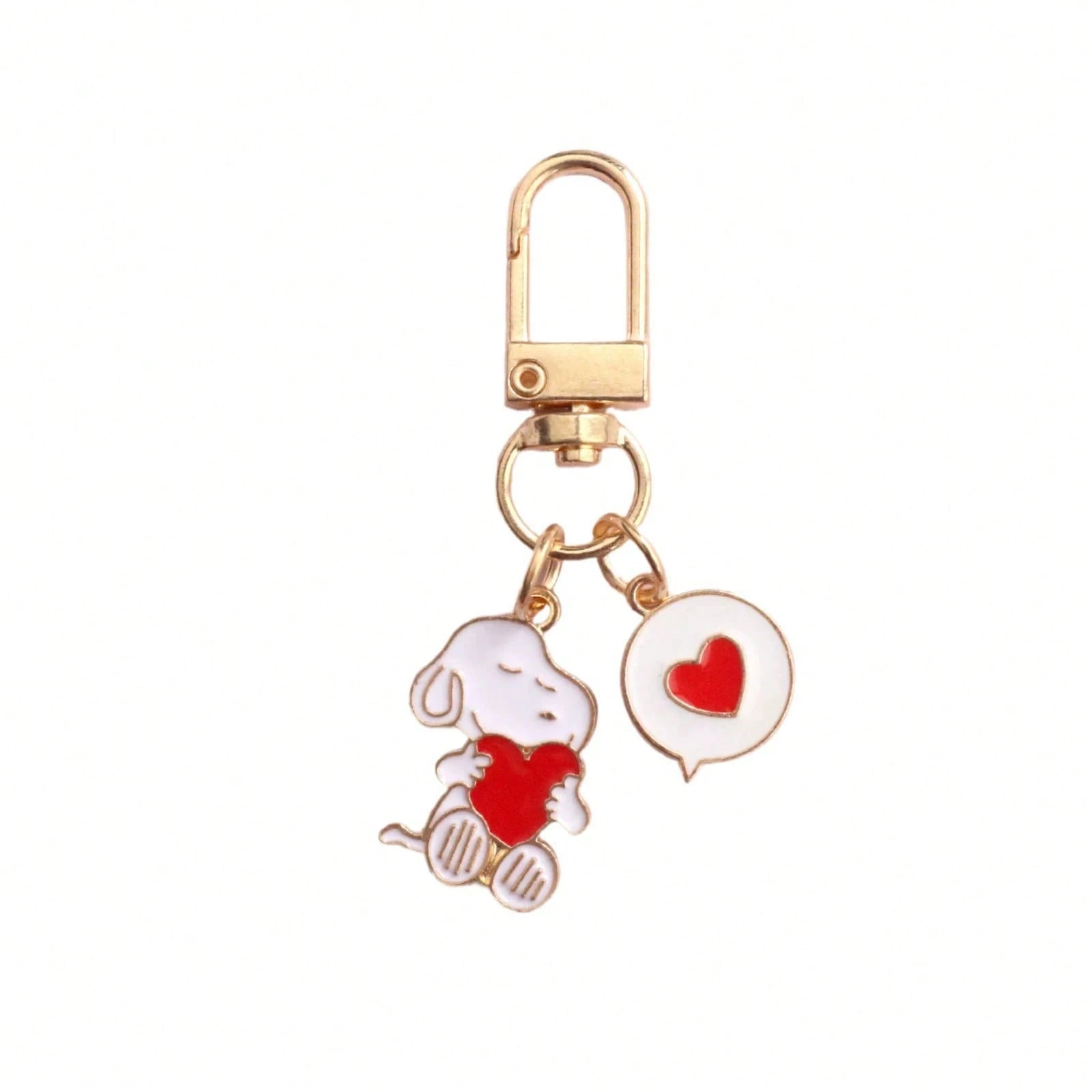 SNOOPY 2pcs Creative Cute Cartoon Metal Keychain Personalized Cartoon Peripheral Couple Backpack Decoration Pendant