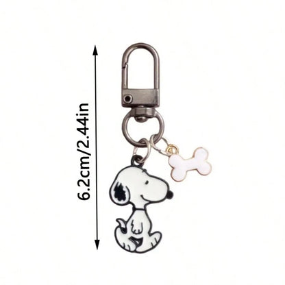 SNOOPY 2pcs Creative Cute Cartoon Metal Keychain Personalized Cartoon Peripheral Couple Backpack Decoration Pendant