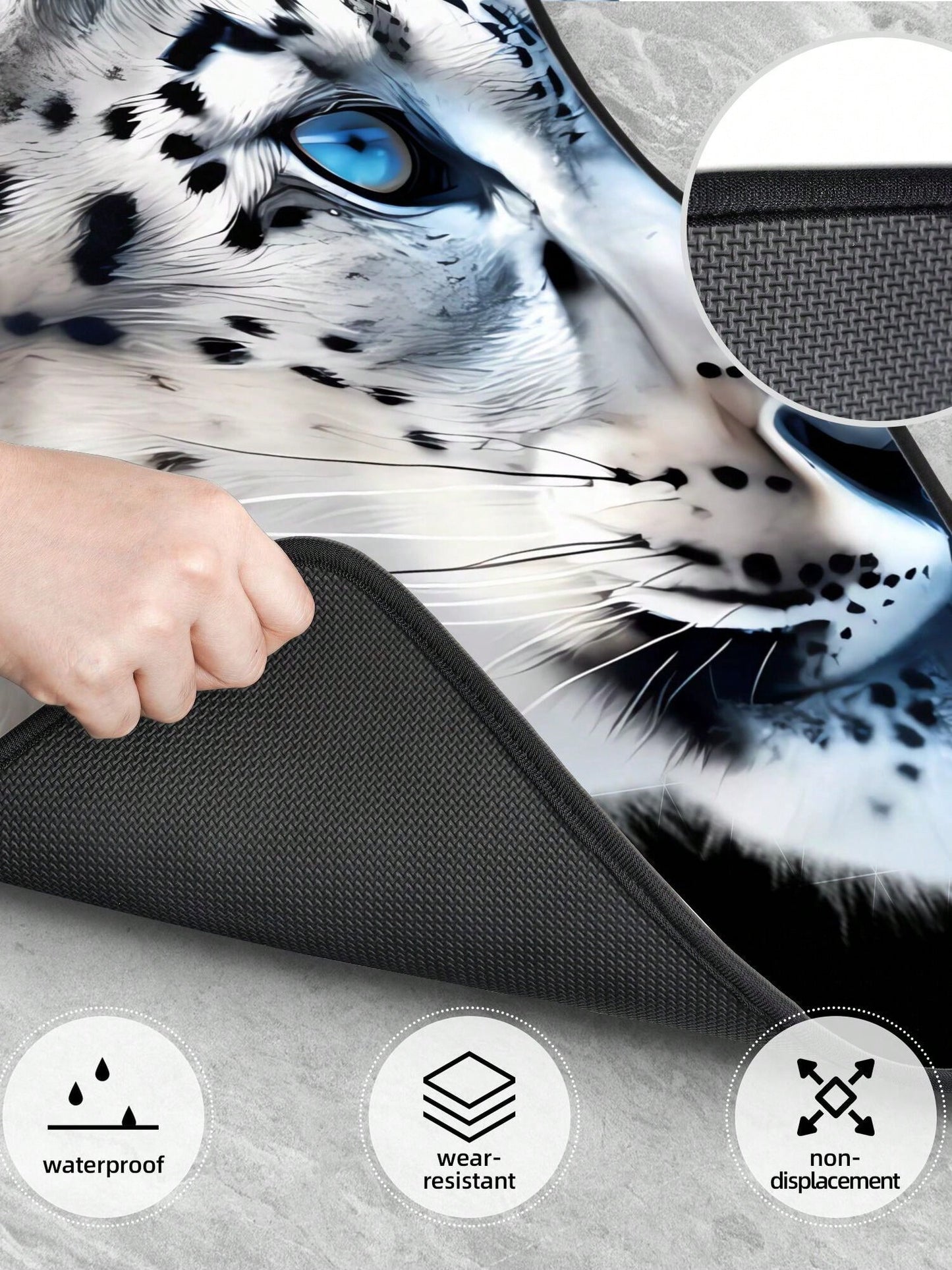 Snow Leopard Pattern 4-Piece Custom Printed All-Weather Floor Mats- Universal Fit For Suv, Truck, Van| Easy Clean