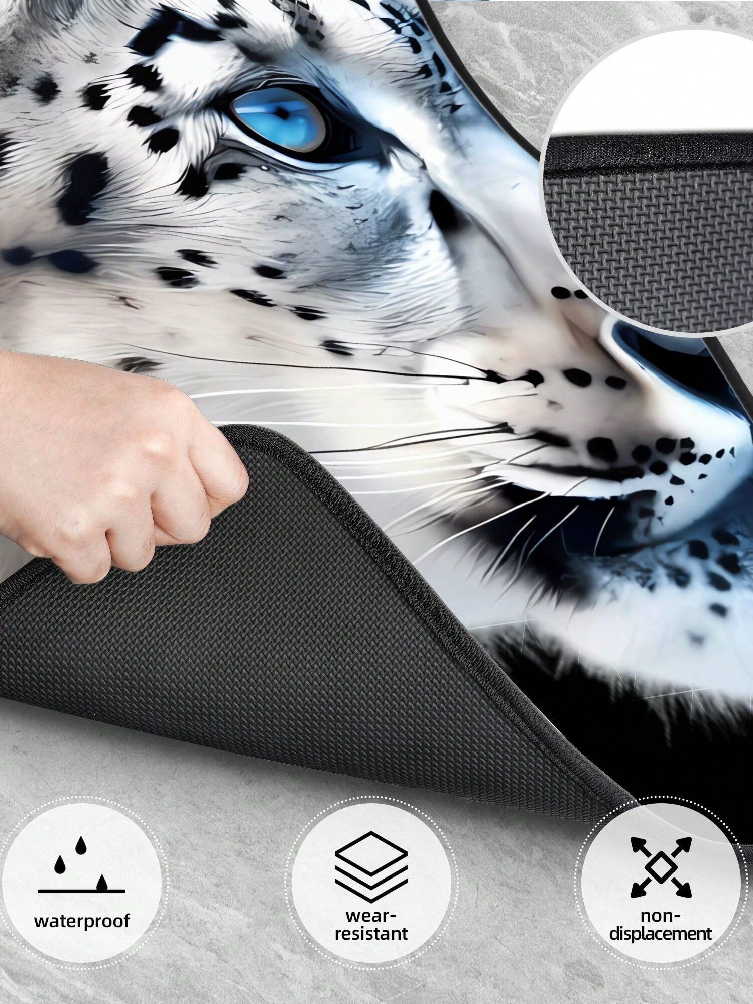 Snow Leopard Pattern 4-Piece Custom Printed All-Weather Floor Mats- Universal Fit For Suv, Truck, Van| Easy Clean