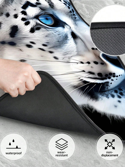 Snow Leopard Pattern 4-Piece Custom Printed All-Weather Floor Mats- Universal Fit For Suv, Truck, Van| Easy Clean