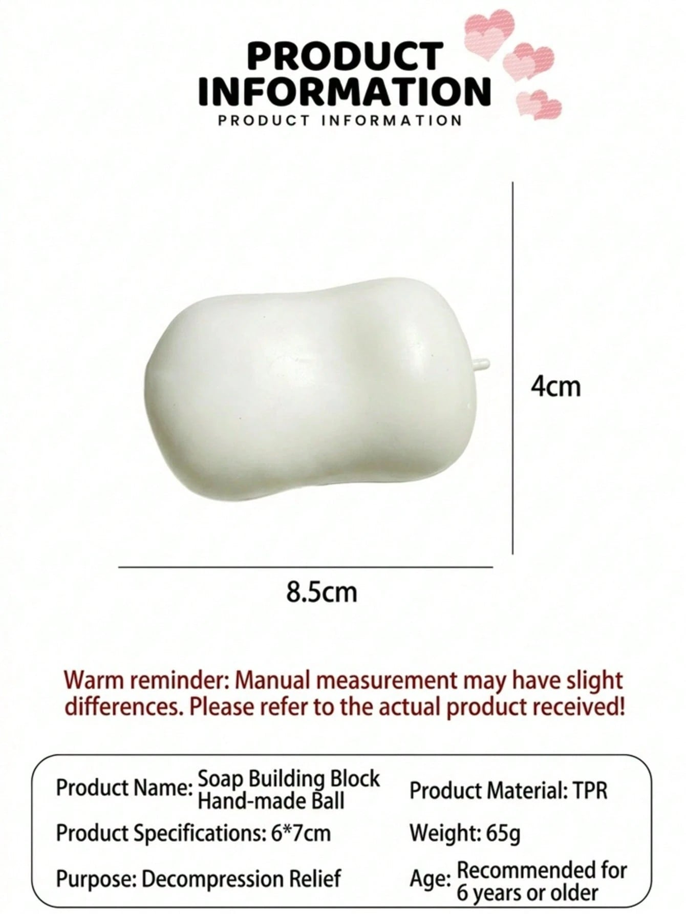 Soap Block Squeeze Ball Fully Filled- Squeezing Makes A Crunchy Sound (Sound Of Crushing Crisp Skin)- Squishy Moldable Stress Relief Toy- Comes With Premium Hard Box Packaging- Soft And Sticky Tex