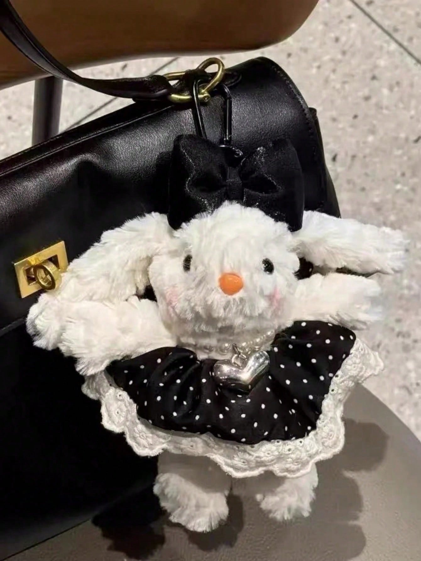 Soft Girl Style Accessories Plush Rabbit Pendant, Floral Dress Drooping Ear Rabbit Keychain, Sweet Girl Style Backpack Charm, Gift For Best Friend, Valentine's Day Gift, Bag Accessories Bag Charm Acce