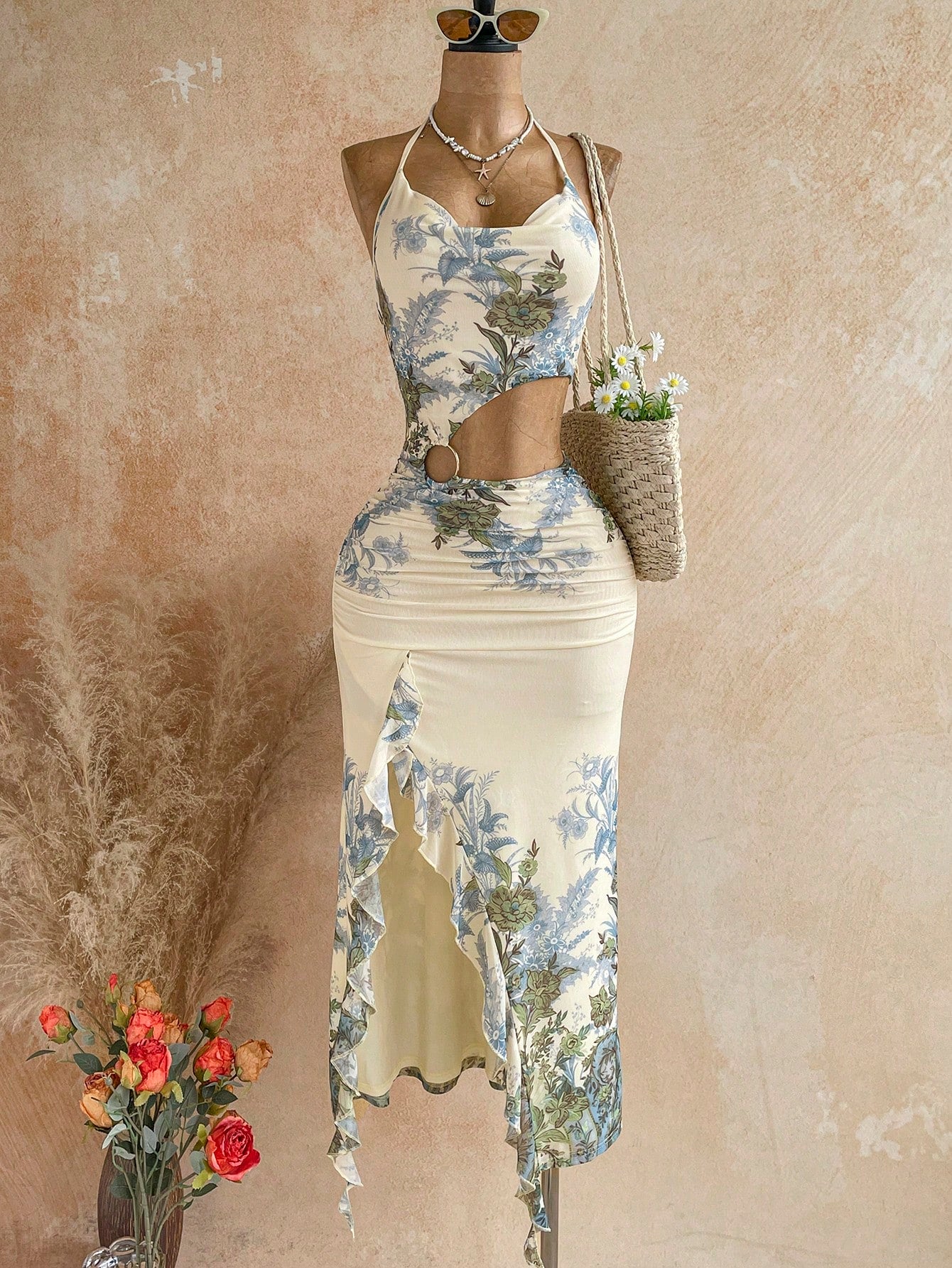Soleia Spring/Summer New Casual Vacation Western Beach Wedding Guest Attire Graduation Brunch St. Patrick's Day Spring Break Easter Music Festival Elegant Bohemian Tropical Sexy Backless Halter Tie Co