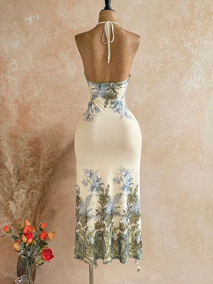 Soleia Spring/Summer New Casual Vacation Western Beach Wedding Guest Attire Graduation Brunch St. Patrick's Day Spring Break Easter Music Festival Elegant Bohemian Tropical Sexy Backless Halter Tie Co