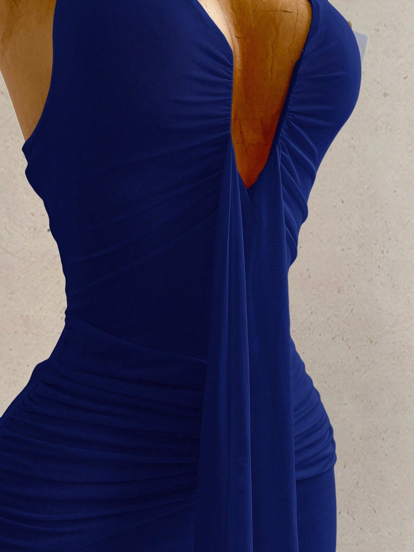 Soleia Women's Solid Color Halter Neck Tie Sexy Date Party Mini Dress,No Chest Padding