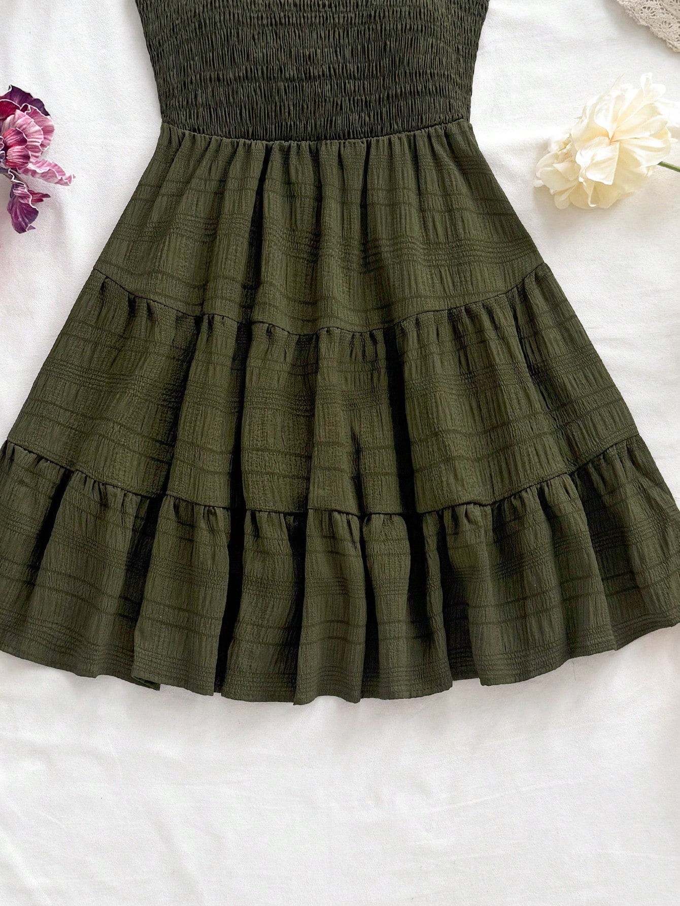 Soleia Women Summer Solid Color Halter Neck Pleated Hem Casual Tank Dress,Sun Dress,Summer Dresses For Women
