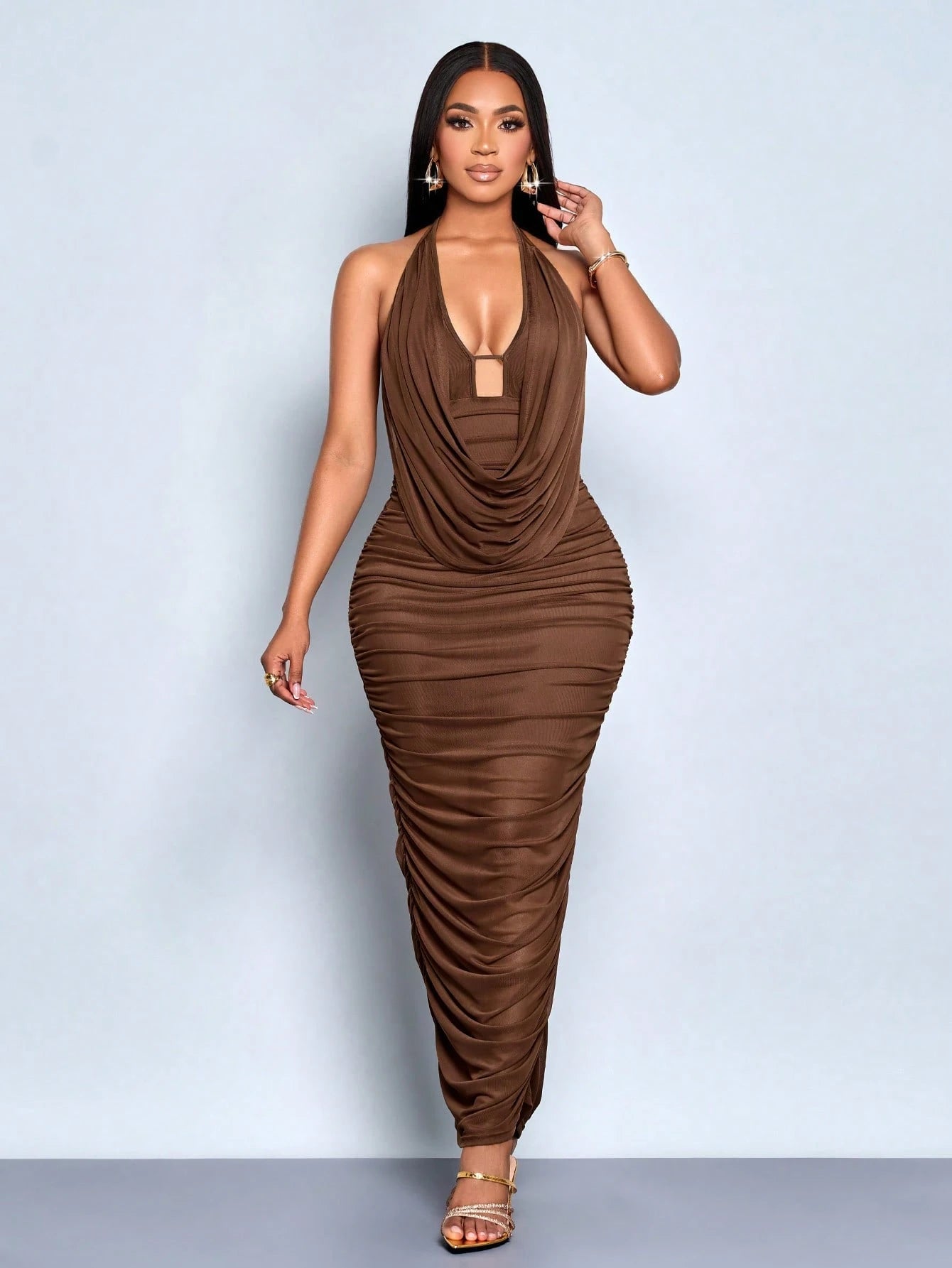 SOLERSUN Coffee Brown,Summer,Elegant,Tropical,Cocktail Homecoming Dress For Women,Back To School Teacher Outfits,Wedding Guest Graduation Prom Party Dress
