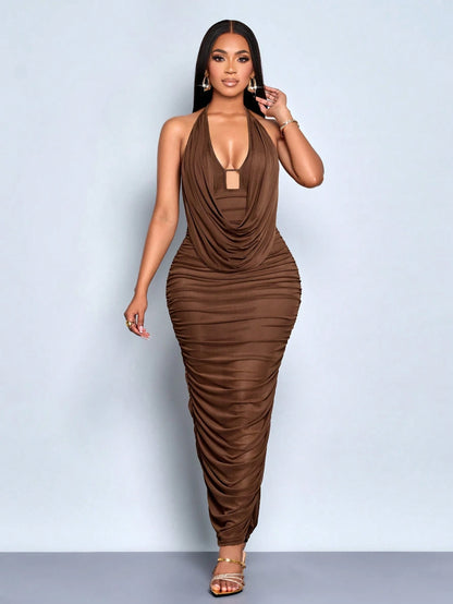 SOLERSUN Coffee Brown,Summer,Elegant,Tropical,Cocktail Homecoming Dress For Women,Back To School Teacher Outfits,Wedding Guest Graduation Prom Party Dress