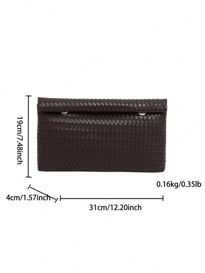 Solid Color PU Leather Lightweight Large Capacity Flap Magnetic Closure Small Square Bag, Multi-Functional Party Evening Bag, Suitable For Women