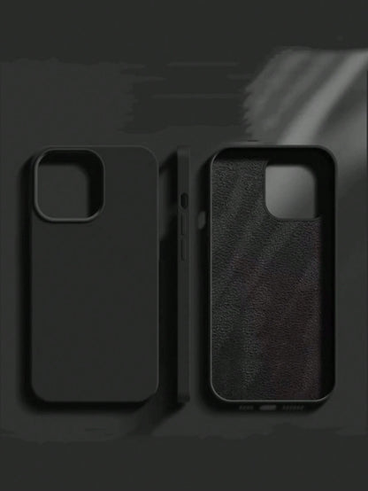 Solid Color Silicone Luxury Black Shockproof Solid Black Luxury Liquid Silicone 1pc Luxury Liquid Silicone Shockproof Phone Premium Case Compatible With IPhone 16, 14, 13, 12, 11, 15 Pro Max, Also Com