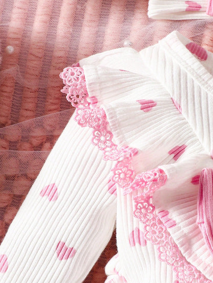 Souflis Souflis Baby Girl Heart & Bow Print Dress
