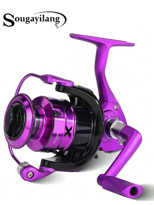 SOUGAYILANG 1Pc Spinning Fishing Reel Aluminum Spool 1000-7000 Series 5.2:1 Gear Ratio Right/Left Inter-Changeable Folding Handle Suitable For Saltwater Fishing Tools