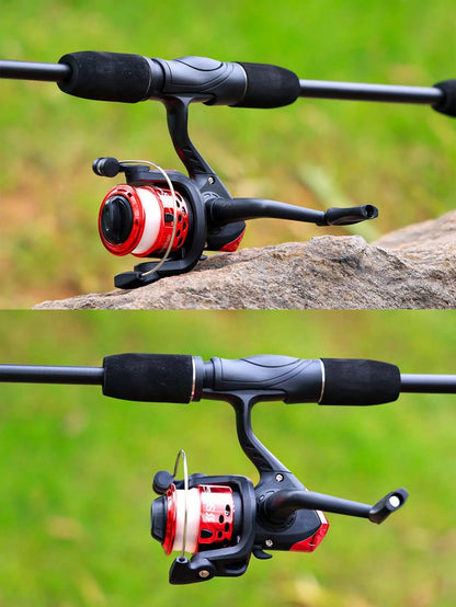 SOUGAYILANG 3BB Foldable Fishing Reel- 5.2:1 Gear Ratio, Interchangeable Handle, Stainless Steel Shaft & Precision Ball Bearings
