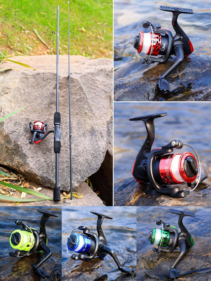 SOUGAYILANG 3BB Foldable Fishing Reel- 5.2:1 Gear Ratio, Interchangeable Handle, Stainless Steel Shaft & Precision Ball Bearings