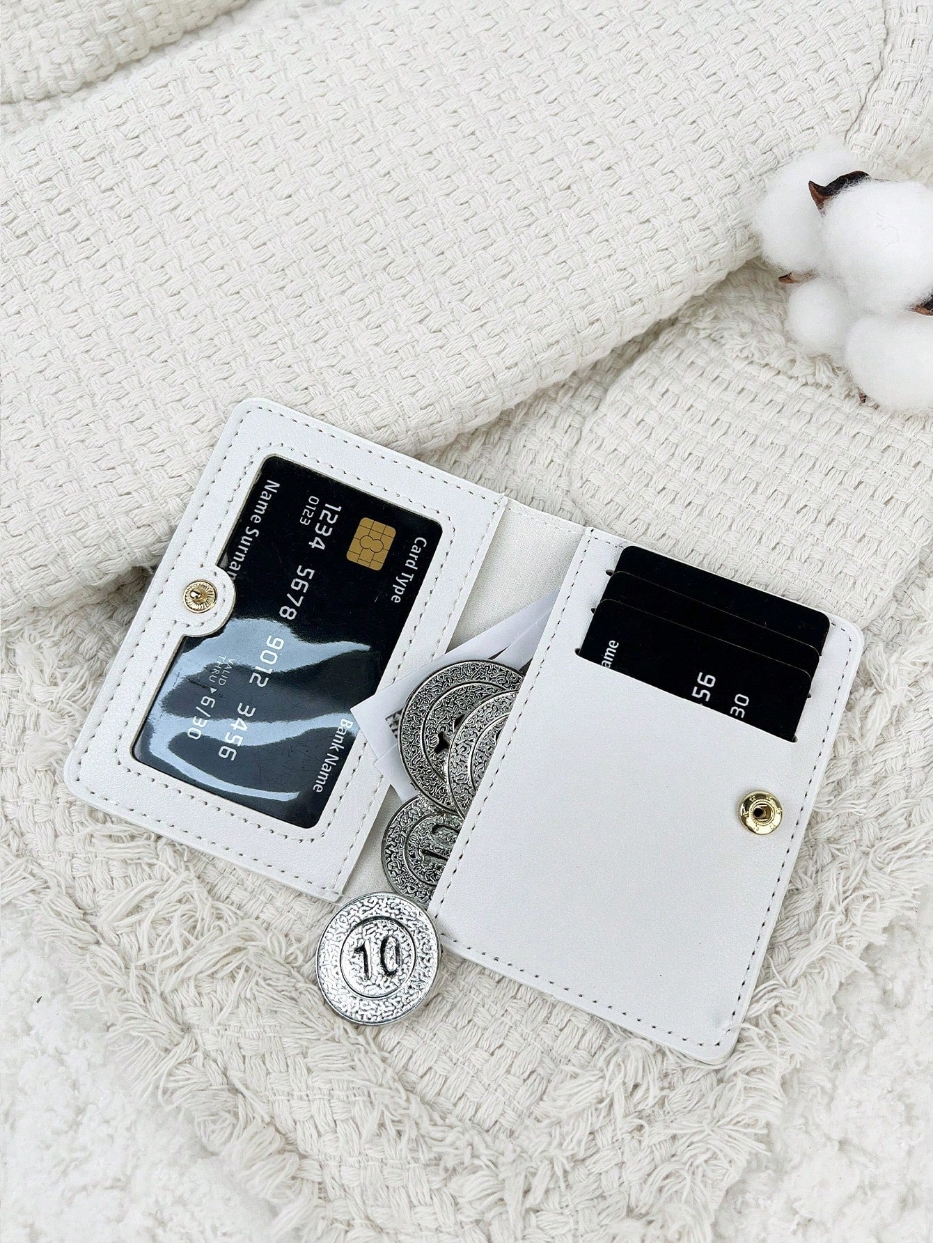 SOUTHLAND&KANGAROO White Wallet, Fashionable And Minimalist, Lightweight And Portable, Can Hold Cash, Cards, Coins, Suitable For Birthday, Anniversary, Valentine's Day And Other Occasions, Gift For Co