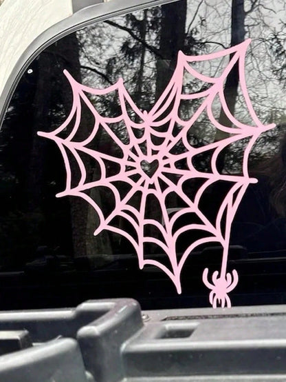 Spiderweb Vinyl Decal Decal For Car, Laptop, Cups Spiderweb Goth Girl Decal Spiderweb Sticker For Car Window Permanent Vinyl Decal