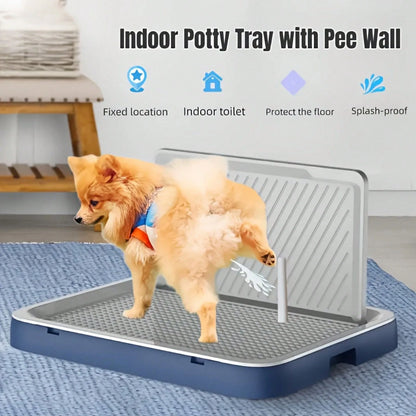 Splash-Proof Wall Dog Toilet, High-Quality Thickened Polypropylene Material Indoor Pet Toilet Tray, Removable For Easy Cleaning, Scratch-Resistant And Non-Slip Dog Litter Tray, Suitable For Small To M