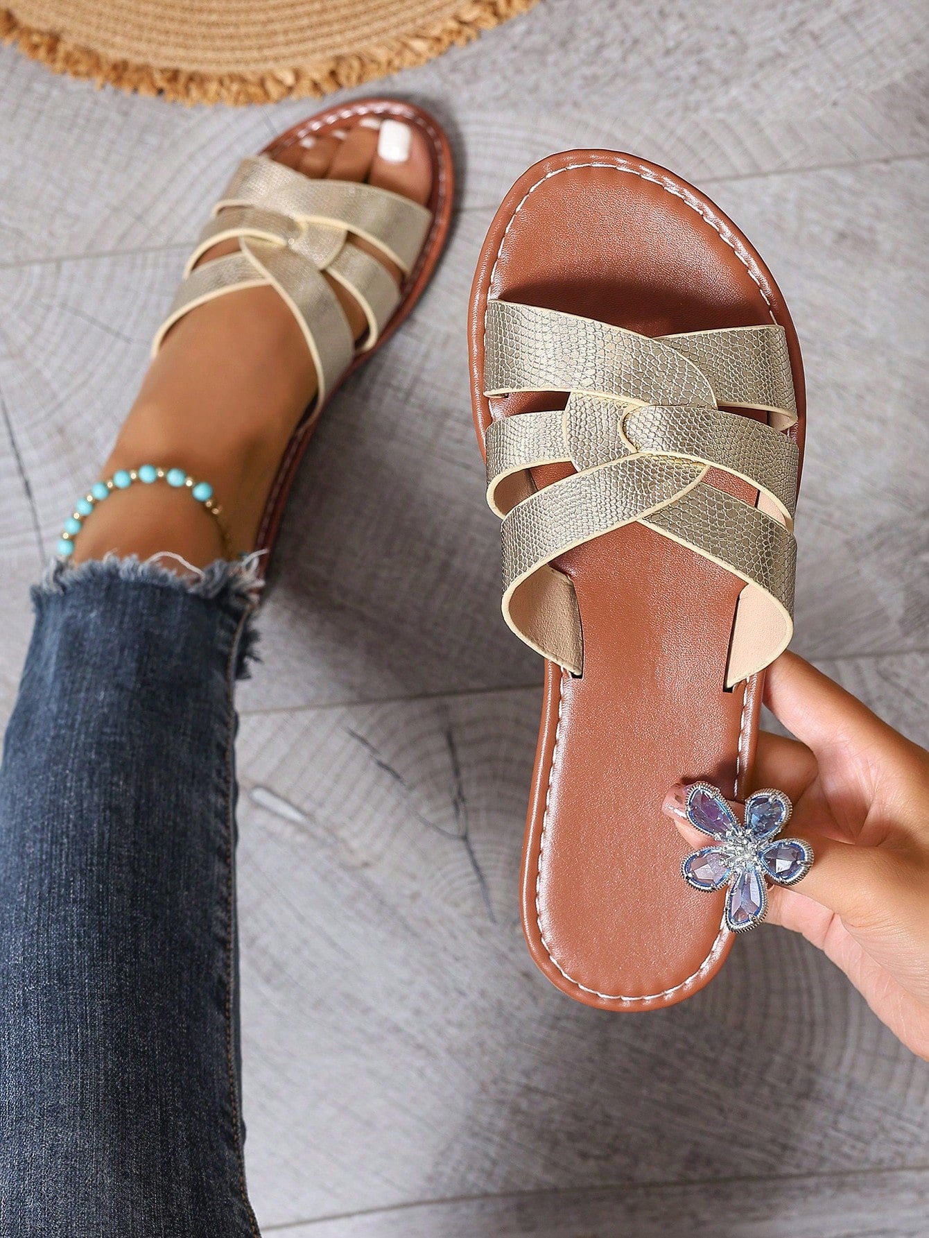 Spring/Summer New Brand H Style Women Sandals, Beach Sandals, Fashion Casual Slip-On Slippers, Minimalist Indoor Outdoor Slippers, Outdoor, Slip-On