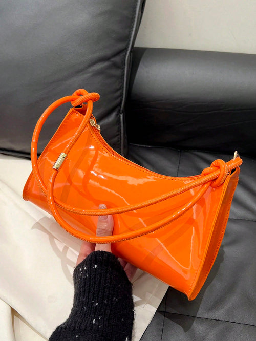 Spring/Summer New Smooth Chain Underarm Bag, Handbag, Shoulder Bag For Teenage Girls, Female College Students, Fashion Retro Zipper Bag, Suitable For Office, Work, Business, Commuting Women