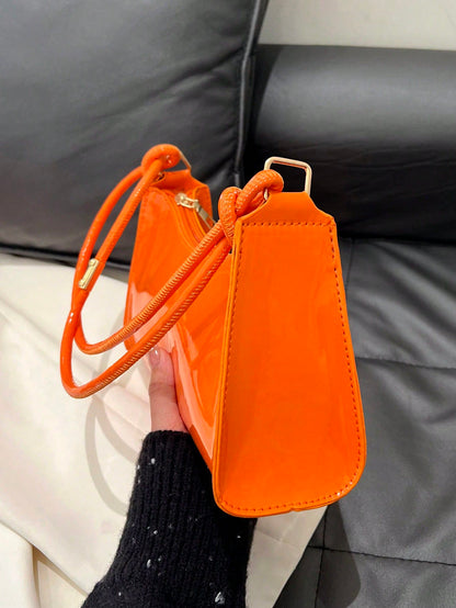 Spring/Summer New Smooth Chain Underarm Bag, Handbag, Shoulder Bag For Teenage Girls, Female College Students, Fashion Retro Zipper Bag, Suitable For Office, Work, Business, Commuting Women