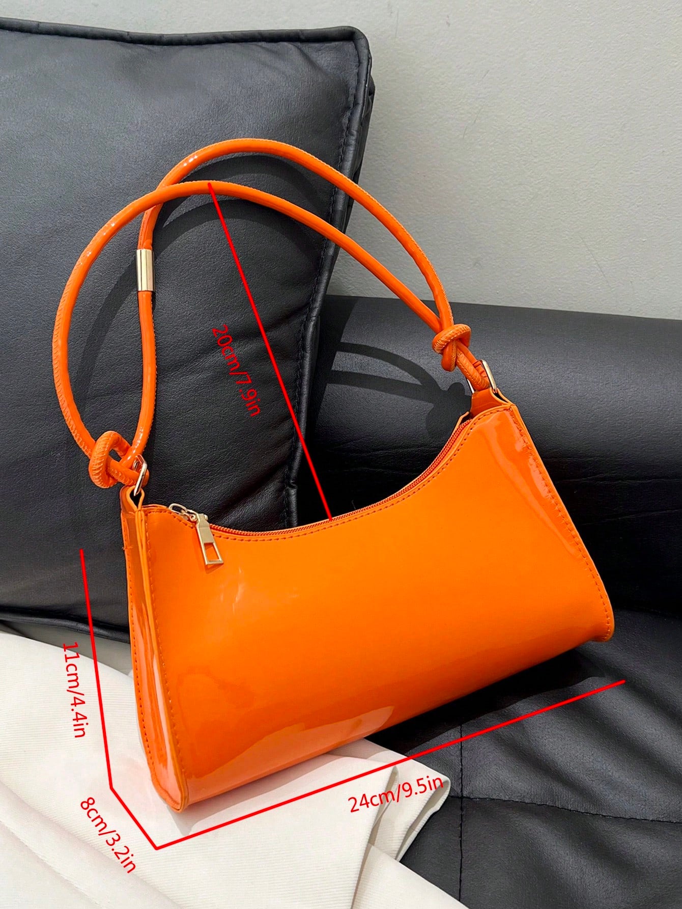 Spring/Summer New Smooth Chain Underarm Bag, Handbag, Shoulder Bag For Teenage Girls, Female College Students, Fashion Retro Zipper Bag, Suitable For Office, Work, Business, Commuting Women