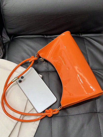 Spring/Summer New Smooth Chain Underarm Bag, Handbag, Shoulder Bag For Teenage Girls, Female College Students, Fashion Retro Zipper Bag, Suitable For Office, Work, Business, Commuting Women