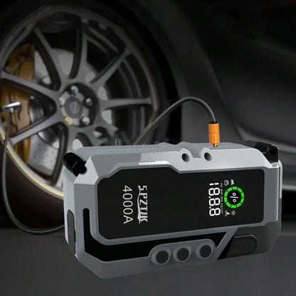 SPZTJK 25000mAH Car Battery Jump Starter With Air Compressor/ Tire Inflator, 5in 1 Function Jump Box 150PSl JumpStarter Battery Pack With Tire Inflator, 4000A Car Battery Charger Portable For Gal GasO