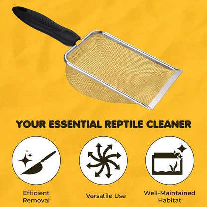 Stainless Steel Cat Litter Scoop, Beach Mesh Shovel,Practical Beach Deep Shovel, Stainless Steel Mesh Scooper,Heavy Duty Litter Scooper, Kitten Poop Sifting Cleaning Scoop