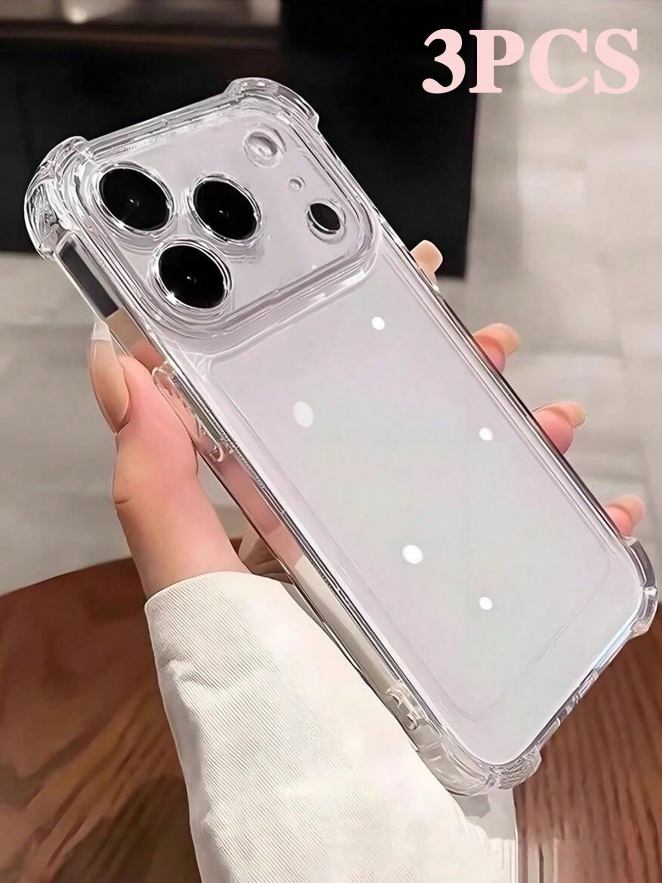 Striped Pattern TPU Vertical Ribbed Striped TPU Transparent Shockproof 3pcs Solid Material TPU Bubble Cushion Anti-Drop 2.8mm Phone Shockproof Case Compatible With IPhone 17/17 Pro/17 Pro Max/17 Air/1