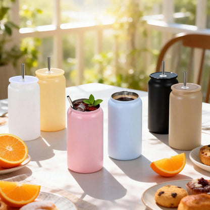 Sublimation Tumblers, 12 Packs, 16 Oz Multicolored Tumblers Bulk, Stainless Steel Sublimation Cups With Lids And Straws, Back To School