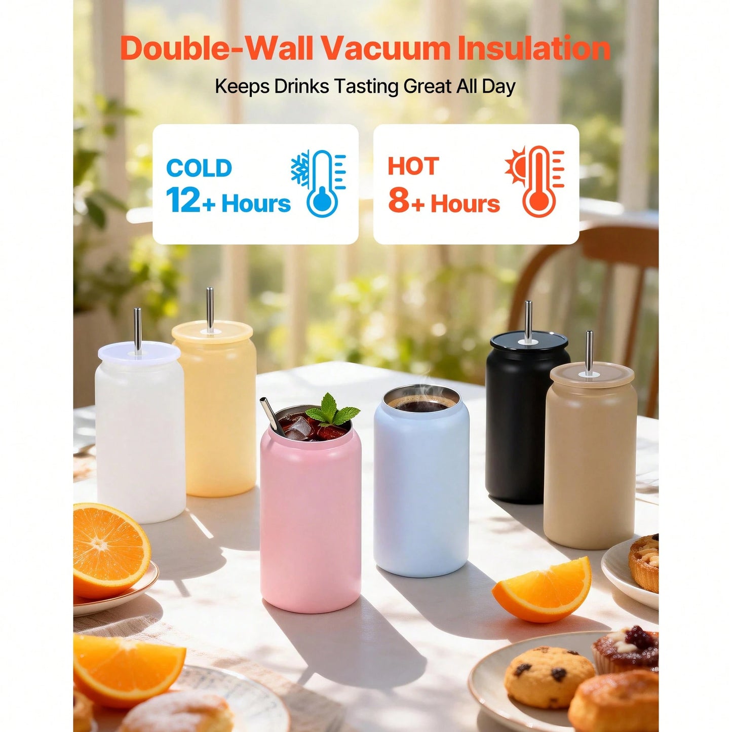 Sublimation Tumblers, 12 Packs, 16 Oz Multicolored Tumblers Bulk, Stainless Steel Sublimation Cups With Lids And Straws, Back To School