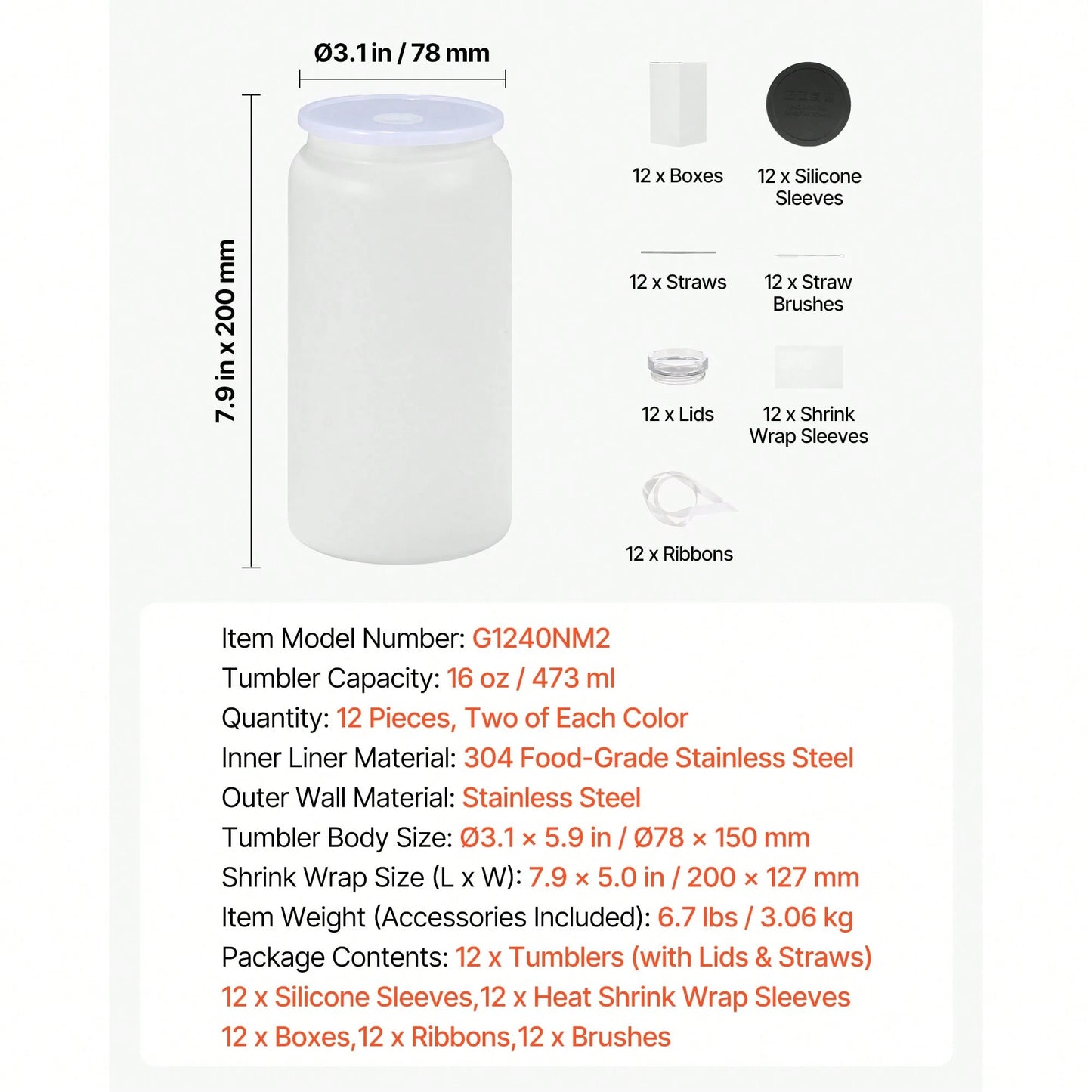 Sublimation Tumblers, 12 Packs, 16 Oz Multicolored Tumblers Bulk, Stainless Steel Sublimation Cups With Lids And Straws, Back To School