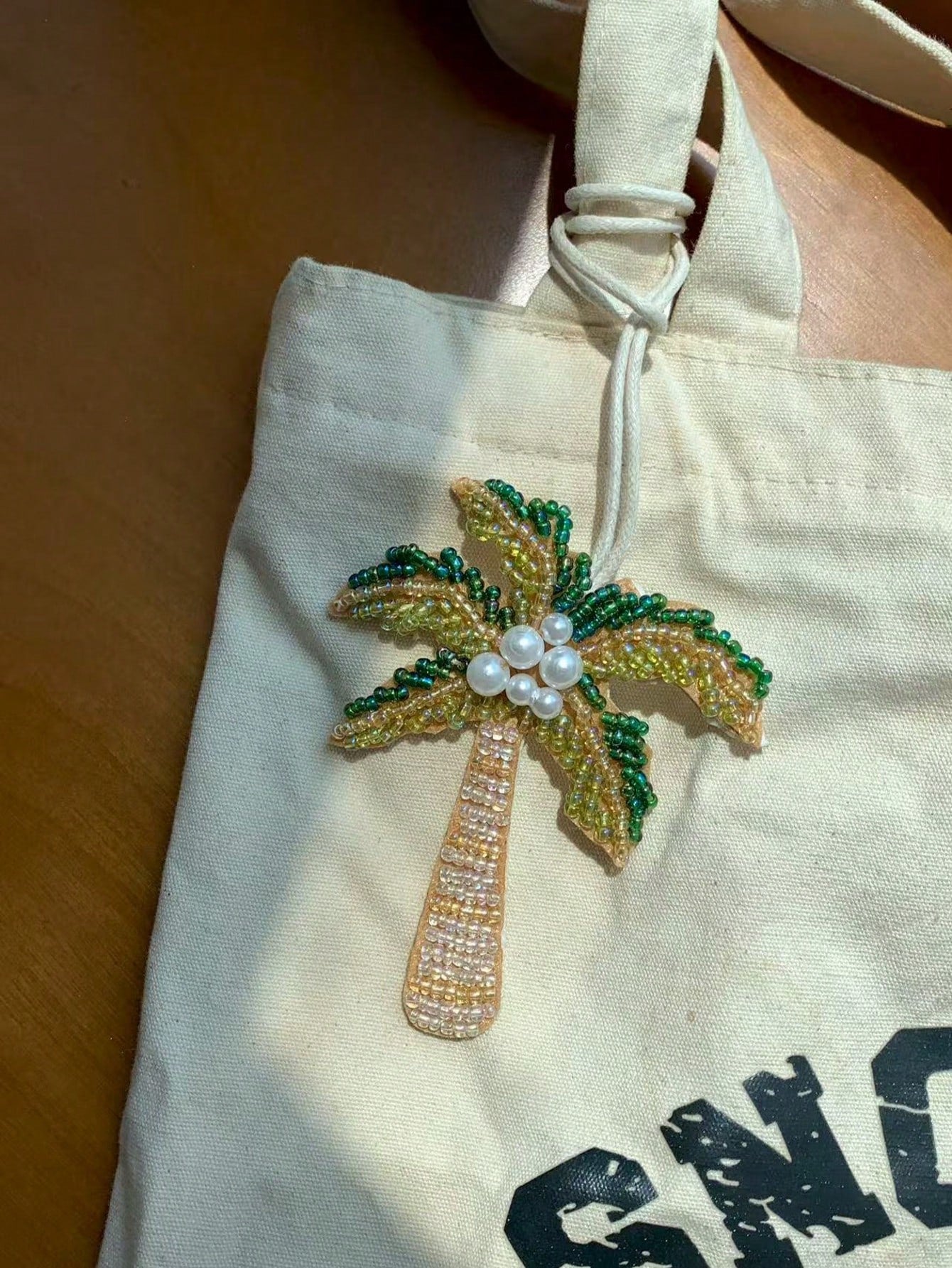 Summer Beach Themed Beaded Pendant With Starfish, Palm Tree, Suitable For Vacation, Beach, Seaside,Bag Accessiores
