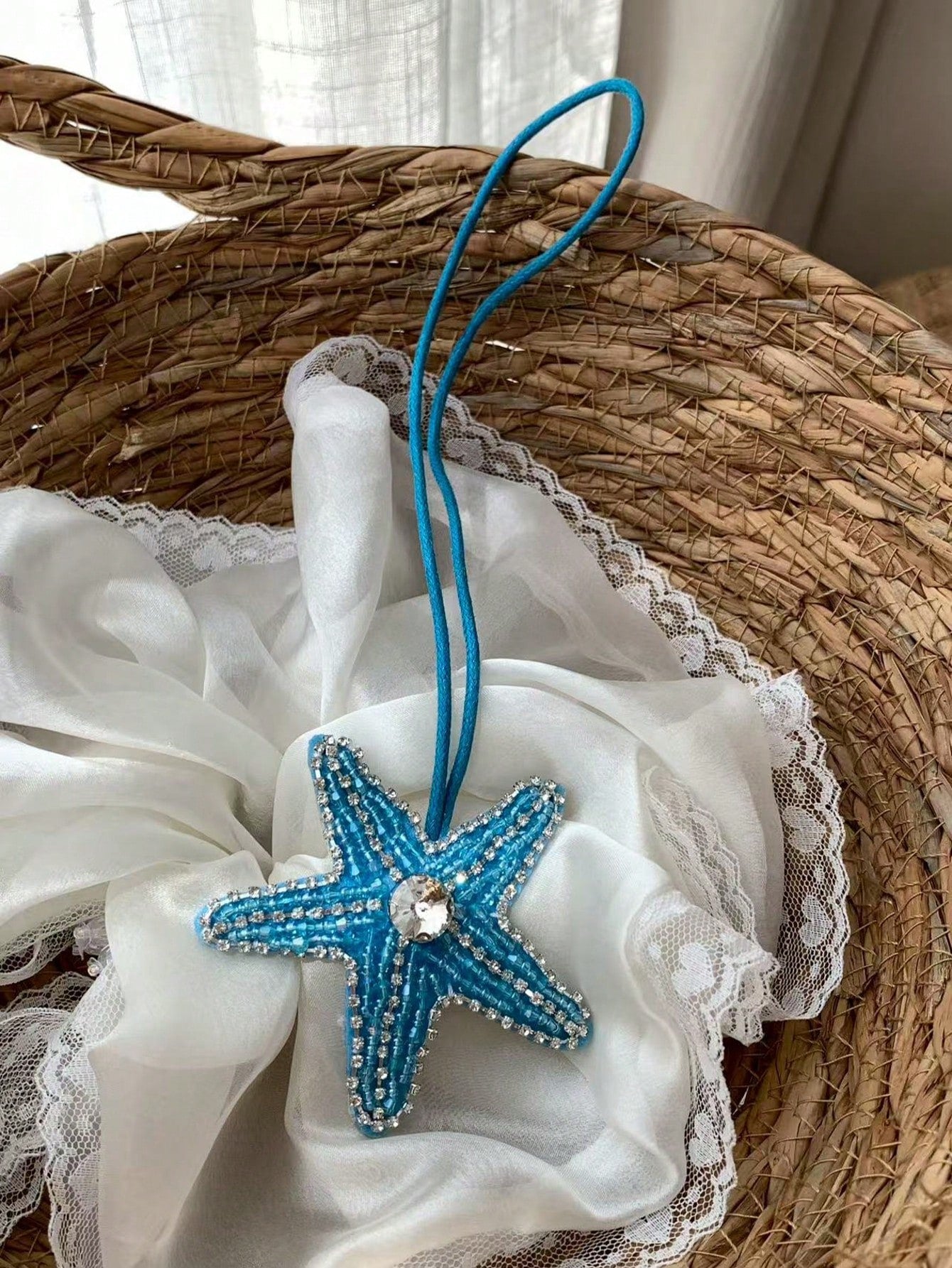 Summer Beach Themed Beaded Pendant With Starfish, Palm Tree, Suitable For Vacation, Beach, Seaside,Bag Accessiores