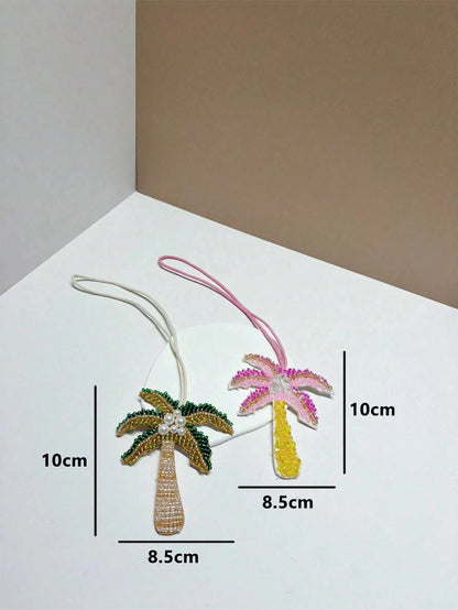 Summer Beach Themed Beaded Pendant With Starfish, Palm Tree, Suitable For Vacation, Beach, Seaside,Bag Accessiores