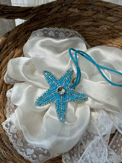 Summer Beach Themed Beaded Pendant With Starfish, Palm Tree, Suitable For Vacation, Beach, Seaside,Bag Accessiores