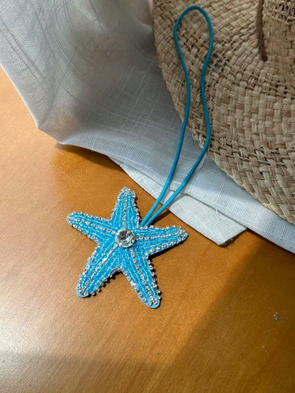 Summer Beach Themed Beaded Pendant With Starfish, Palm Tree, Suitable For Vacation, Beach, Seaside,Bag Accessiores